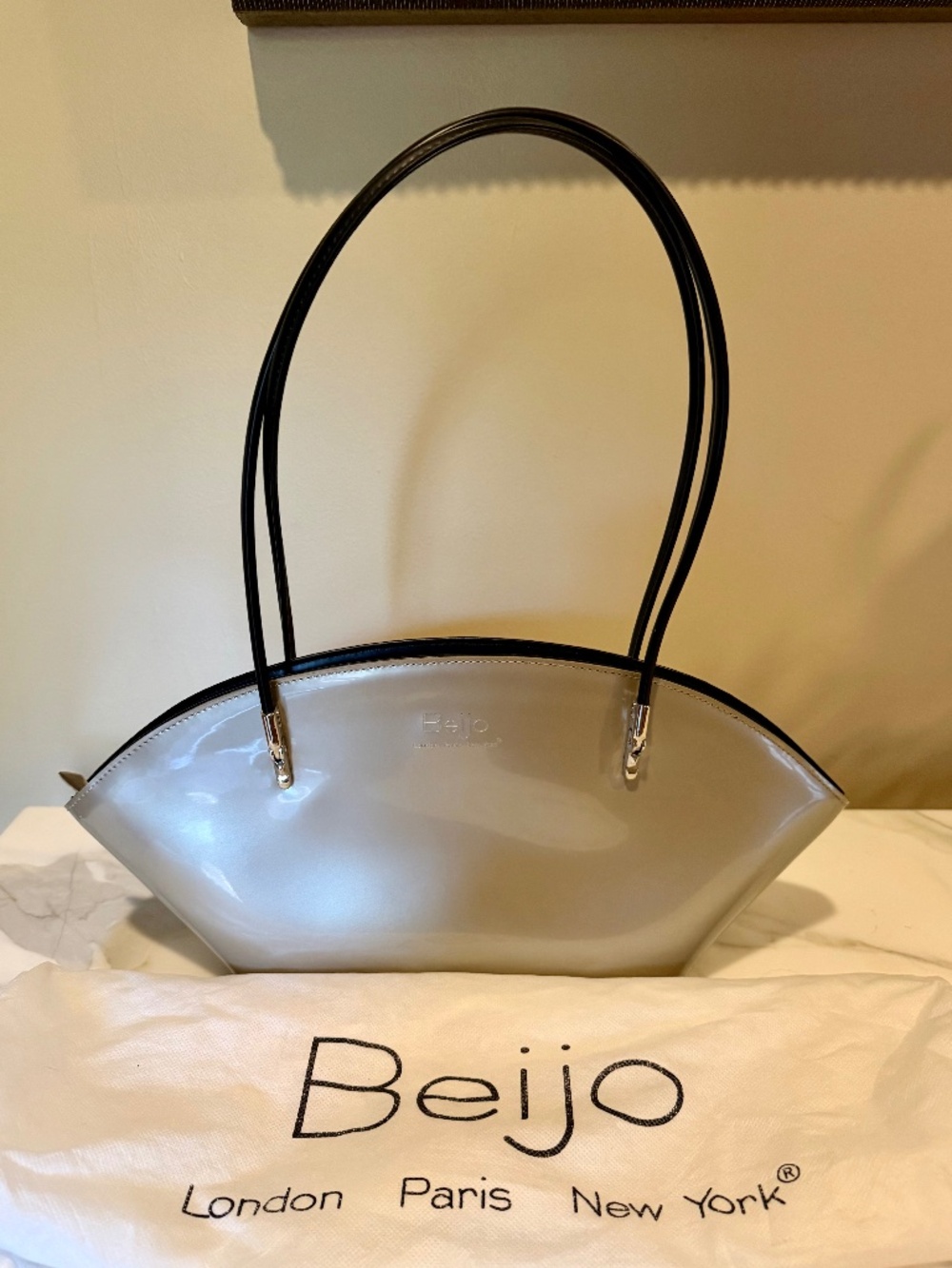 Beijo Metallic Champagne Satchel Handbag – Like New